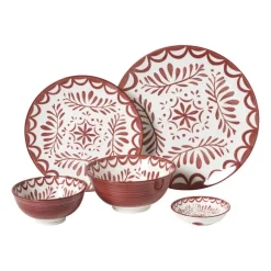 Schaaltje sterre groot - rood/wit - ø15.5x7 cm