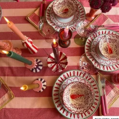 Schaaltje sterre groot - rood/wit - ø15.5x7 cm