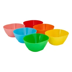 Schaaltjes - multikleur - kunststof - ø12 cm - set van 6