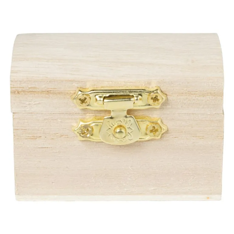 Schatkistje - hout - 6x4.5x4.5 cm