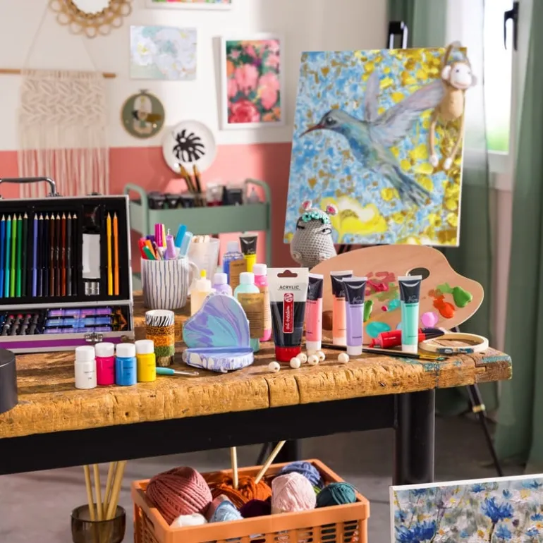 Schildersdoek hart - set van 3 - 10 cm