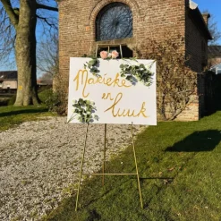 Schildersezel voor welkomstbord - goud - 146.7 cm