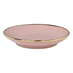 Schoteltje met gouden rand - roze - ø9 cm