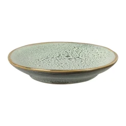 Schoteltje met gouden rand - groen - ø9 cm