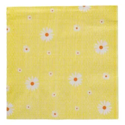 Servet bloem - geel/oranje - set van 12 - 33x33 cm
