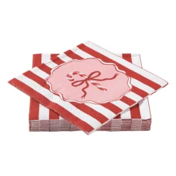 Servet candy cane - roze/rood - 33x33 cm