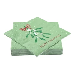 Servet mistletoe - groen - 33x33 cm