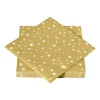 Servet sterren - wit/goud - 33x33 cm