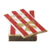Servet strikjes en strepen - rood/wit - 33x40 cm