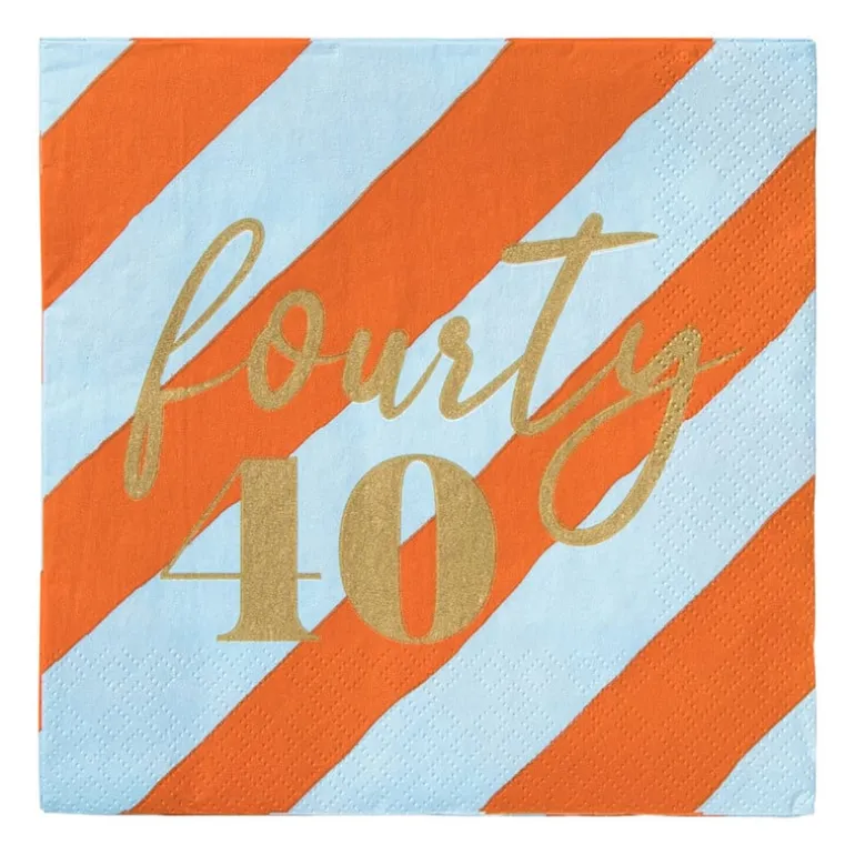 Servetten 40 jaar - blauw - set van 20
