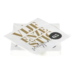 Servetten 65 jaar - goudkleurig - set van 20