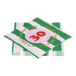 Servetten 30 jaar - groen - set van 20