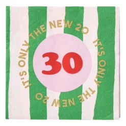 Servetten 30 jaar - groen - set van 20