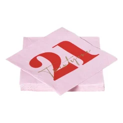 Servetten 21 jaar - rood - set van 20