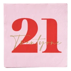 Servetten 21 jaar - rood - set van 20