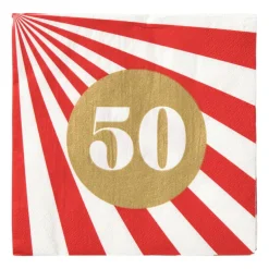 Servetten 50 jaar - rood - set van 20