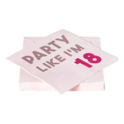 Servetten 18 jaar - roze - set van 20