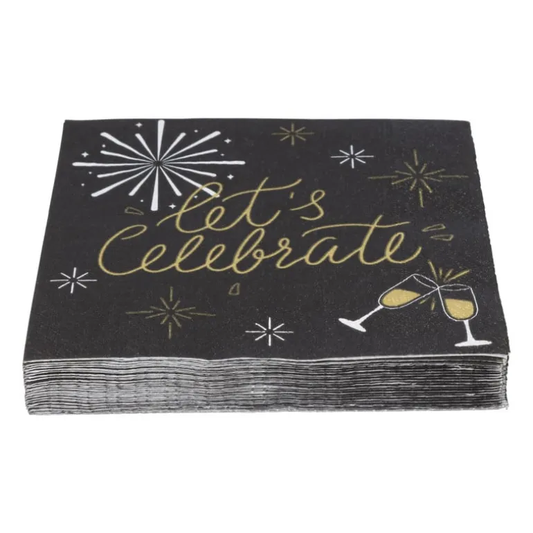 Servetten let's celebrate - papier - 33x33 cm
