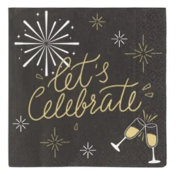 Servetten let's celebrate - papier - 33x33 cm