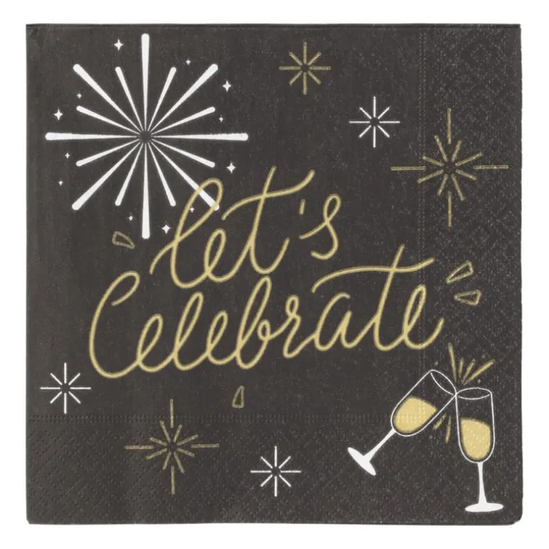 Servetten let's celebrate - papier - 33x33 cm