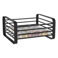 Servettenhouder metaal - zwart - 18x16x10 cm