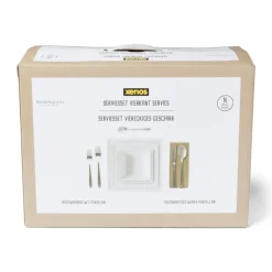 Serviesset - 16-delig - vierkant - wit - 4 persoons