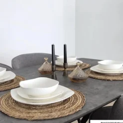 Serviesset vierkant - wit - 12-delig