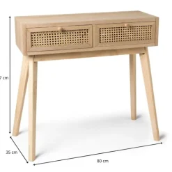 Sidetable Java met laden - bruin - 77.5x80x30 cm