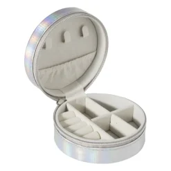 Sieradendoos iriserend - zilver - ø9.5x4.4 cm