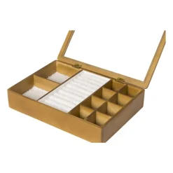 Sieradendoos met teddy - bruin/wit - 12 vakken