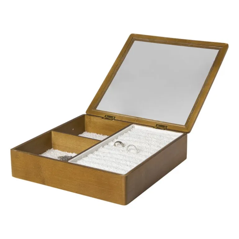 Sieradendoos met teddy - bruin/wit - 3 vakken