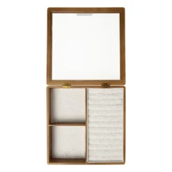 Sieradendoos met teddy - bruin/wit - 3 vakken