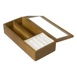 Sieradendoos met teddy - bruin/wit - 3 vakken