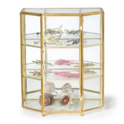 Sieradenkastje goud - glas - 18.5x12x23 cm
