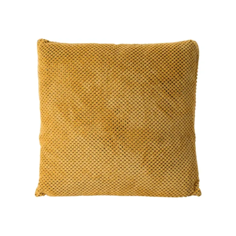 Sierkussen blokje - okergeel - 45x45 cm