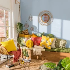 Sierkussen blokje - okergeel - 60x60 cm