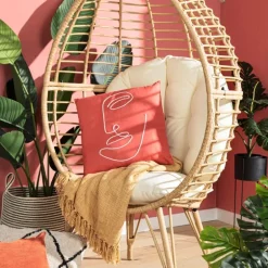 Sierkussen blokje - terra - 60x60 cm