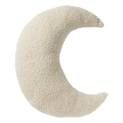 Sierkussen maan teddy - wit - 45x20 cm