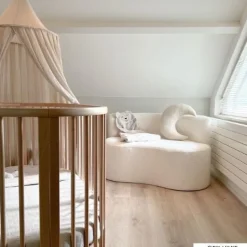 Sierkussen maan teddy - wit - 45x20 cm