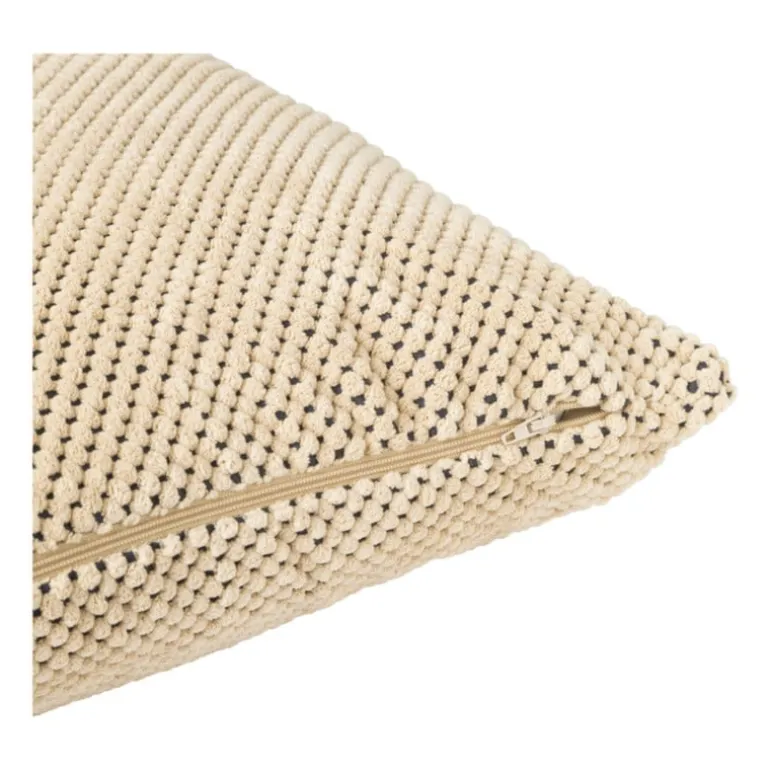 Sierkussen met blokjes - beige - 45x45 cm