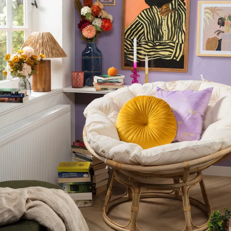 Sierkussen rond - okergeel - ø45 cm