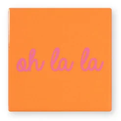 Siertegel Oh la la - roze/oranje - 10x10x0.5 cm