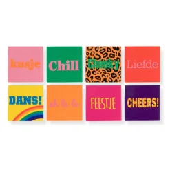 Siertegel Oh la la - roze/oranje - 10x10x0.5 cm