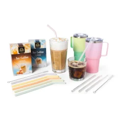 Siliconen rietjes - pastel - 6 stuks