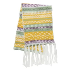 Sjaal Folklore - groen/geel - 30x180 cm