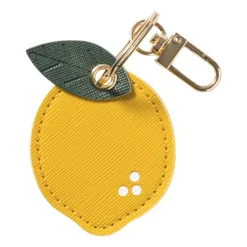 Sleutelhanger citroen - geel/groen - ø4.7x6.3 cm