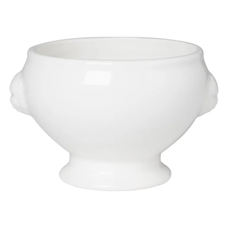 Soepkom met oor leeuw - wit - ø11x8 cm