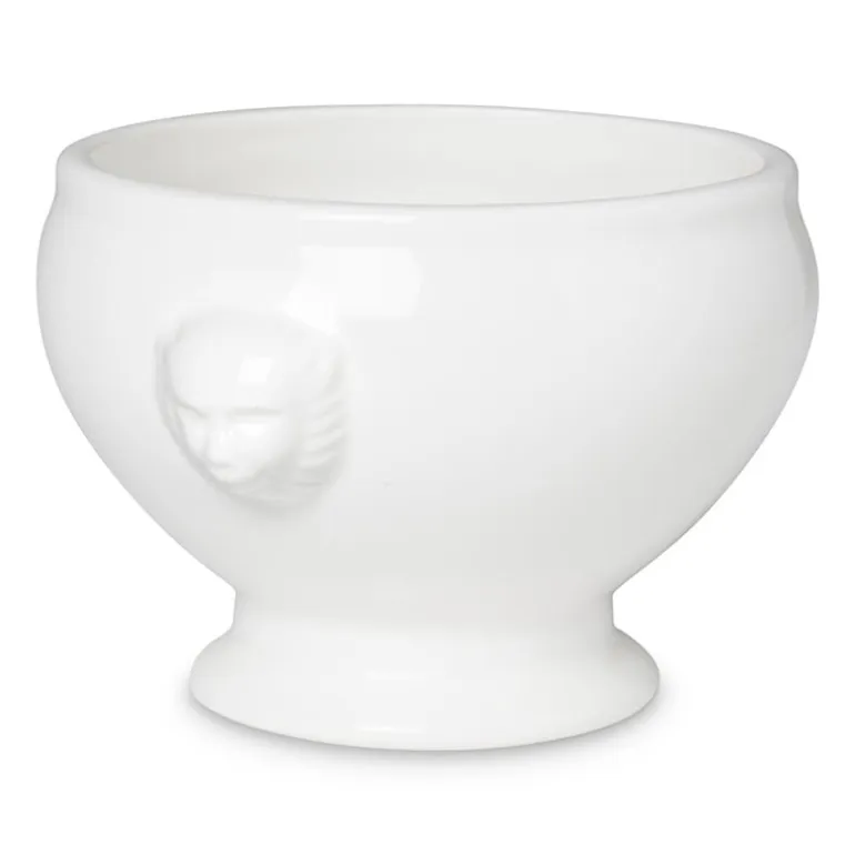 Soepkom met oor leeuw - wit - ø11x8 cm