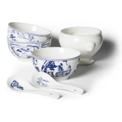 Soepkom met oor leeuw - wit - ø11x8 cm