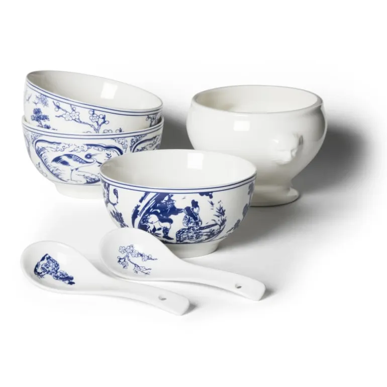 Soepkom met oor leeuw - wit - ø11x8 cm